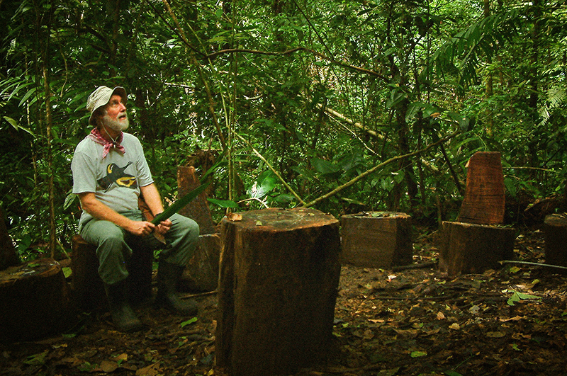 Steven Farrell getting ready to teach a class in the rainforest.