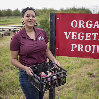 Kaeli McCarther at the Organic Vegetable Project