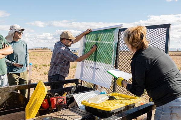 Research team checking the map at Palo Verde