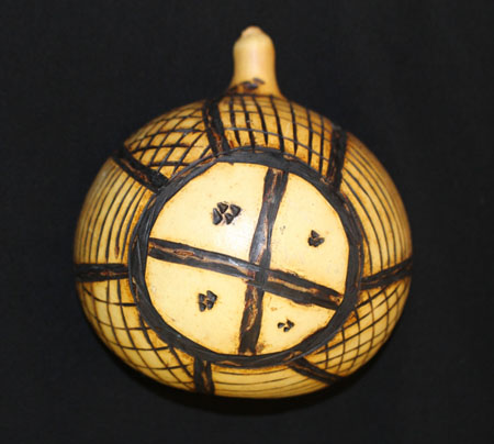 Calabash fire carved gourd