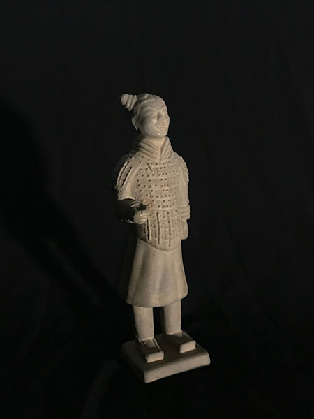 statuette of clay guardian from Xian
