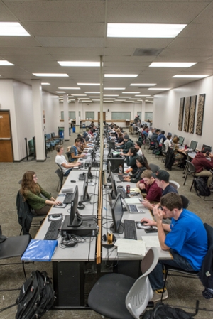 students studying in the ibrary