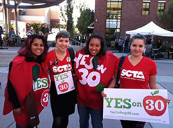 SCTA members advoctating 'yes' on prop 30