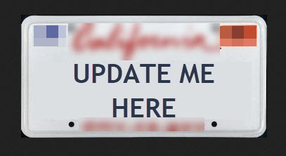 license plate where you can update your vehicle information