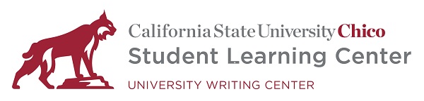 CSU Chico University Writing Center logo. Wildcat to the left, text to the right.