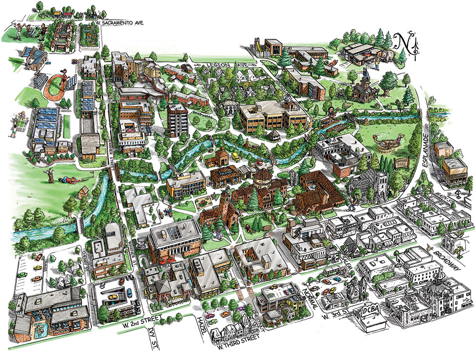 Illustrated campus map