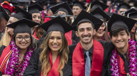 Students gather at commencement at Chico State