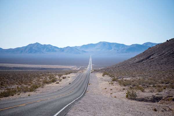 long road through desert
